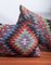 Southwestern Design Green-Red-Blue Handmade Wool & Cotton Kilim Pillow by Zencef 15