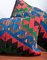 Cojín Kilim Southwestern Design de lana y algodón verde, roja y azul hecho a mano de Zencef, Imagen 7