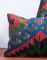 Cojín Kilim Southwestern Design de lana y algodón verde, roja y azul hecho a mano de Zencef, Imagen 10