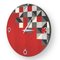Reloj de pared Dolcevita Brio Triangles rojo de madera con incrustaciones de Lignis, Imagen 2