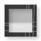 Espejo de pared Dolcevita Two con incrustaciones de fresno en gris claro y oscuro y bordes negros de Lignis, Imagen 1