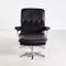 Mid-Century Vintage Leather Chair with Ottoman, 1960s 2