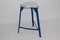 Mid-Century Industrial White and Blue Stool, 1950s 1