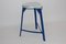 Mid-Century Industrial White and Blue Stool, 1950s, Image 1