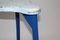 Mid-Century Industrial White and Blue Stool, 1950s 7