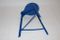 Mid-Century Industrial White and Blue Stool, 1950s, Image 5