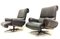 Leather Swivel Lounge Chairs by André Vandenbeuck for Strässle, 1960s, Set of 2 2