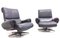 Leather Swivel Lounge Chairs by André Vandenbeuck for Strässle, 1960s, Set of 2 3
