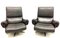 Leather Swivel Lounge Chairs by André Vandenbeuck for Strässle, 1960s, Set of 2 1