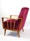 Vintage Raspberry Velvet Armchair, 1960s, Image 14