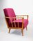 Vintage Raspberry Velvet Armchair, 1960s 15