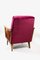 Vintage Raspberry Velvet Armchair, 1960s 12