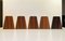 Mid-Century Bookends with Teak & Rosewood Foil, 1960s, Set of 5 1