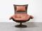 Leather & Rattan Swivel Lounge Chair by Gerard vd Berg for Montis, 1970s 3