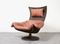 Leather & Rattan Swivel Lounge Chair by Gerard vd Berg for Montis, 1970s 1