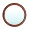 Italian Round Curved Plywood Mirror, 1960s, Image 1
