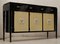 Vintage Goatskin & Black-Lacquered Wooden Sideboard, 1940s, Image 8