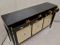 Vintage Goatskin & Black-Lacquered Wooden Sideboard, 1940s, Image 6