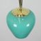 Mid-Century Opal & Brass Pendant Lamp, 1950s 5