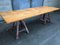 Vintage Industrial Table with Eiffel Base 14