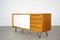 Walnut Sideboard with White Sliding Doors, 1960s 1