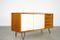 Walnut Sideboard with White Sliding Doors, 1960s 4