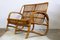 2-Seater Rattan Bench, 1960s 1