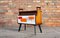 Vintage French Painted Wood & Leather Magazine Rack, 1960s 1