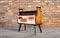 Vintage French Painted Wood & Leather Magazine Rack, 1960s, Image 1