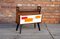 Vintage French Painted Wood & Leather Magazine Rack, 1960s 2