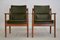 Danish Teak and Leather Armchairs by Arne Vodder for Sibast, 1960s, Set of 2 1