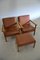 Mid-Century Stool & 2 Lounge Chairs by Hans Wegner for Getama, 1950s, Set of 3 1