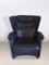 Blue Leather Model DS-23 Lounge Chair & Footstool from de Sede, 1990s, Set of 2 3