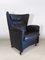 Blue Leather Model DS-23 Lounge Chair & Footstool from de Sede, 1990s, Set of 2, Image 7