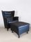 Blue Leather Model DS-23 Lounge Chair & Footstool from de Sede, 1990s, Set of 2, Image 9