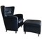 Fauteuil et Repose-pieds Modèle DS-23 en Cuir Bleu de de Sede, 1990s 1