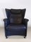 Blue Leather Model DS-23 Lounge Chair & Footstool from de Sede, 1990s, Set of 2, Image 8