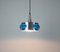 Vintage Brushed Aluminum & Blue Crystal Pendant Light, 1960s 4