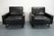 Black Leather Conseta Lounge Chairs by F.W. Moller for Cor, 1970s, Set of 2 1