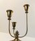 Mid-Century Brass & Teak Candle Holder, 1950s, Image 3