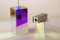 Didodado Iridescent Acrylic Glass Pendant & Wall Light from Emporium, 1990s, Set of 2 3
