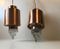Mid-Century Copper & Glass Icicle Pendants from Vitrika, Set of 2 1