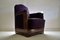 Art Deco Mahogany and Purple Velvet Lounge Chairs by Carel Adolph Lion Cachet, Set of 2, 1930s 2