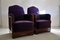 Art Deco Mahogany and Purple Velvet Lounge Chairs by Carel Adolph Lion Cachet, Set of 2, 1930s, Image 7