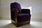 Art Deco Mahogany and Purple Velvet Lounge Chairs by Carel Adolph Lion Cachet, Set of 2, 1930s 8