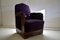 Art Deco Mahogany and Purple Velvet Lounge Chairs by Carel Adolph Lion Cachet, Set of 2, 1930s, Image 8