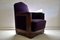 Art Deco Mahogany and Purple Velvet Lounge Chairs by Carel Adolph Lion Cachet, Set of 2, 1930s 4