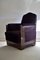 Art Deco Mahogany and Purple Velvet Lounge Chairs by Carel Adolph Lion Cachet, Set of 2, 1930s, Image 3