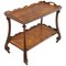 Vintage Hand Carved Walnut Bar Cart, 1920s 1