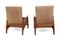 Mid-Century Sessel aus Teak und Leder, 1960er, 2er Set 3